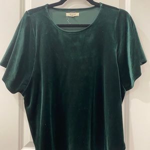 Forest green, madewell flutter top
